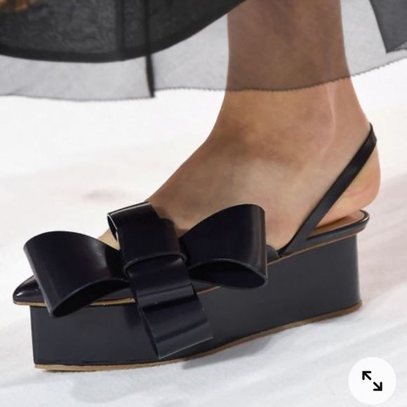 Delpozo Shoes - DELPOZO New black patent flat platform bow 38 7.5